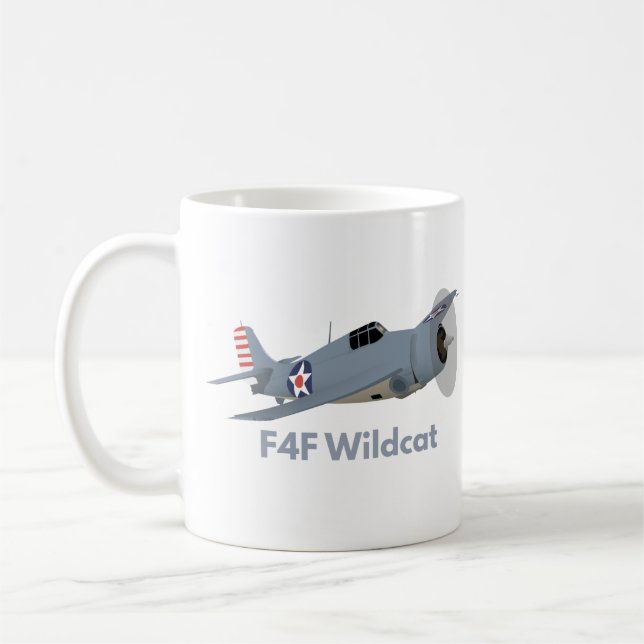 Caneca De Café Avião selvagem WW2 F4F (Esquerda)