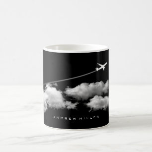 Caneca De Café Avião Voador/Jet/Piloto Personalizado