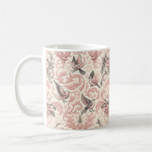 Caneca De Café Aviário Vitoriano: Um Jardim de Pastel Rosa