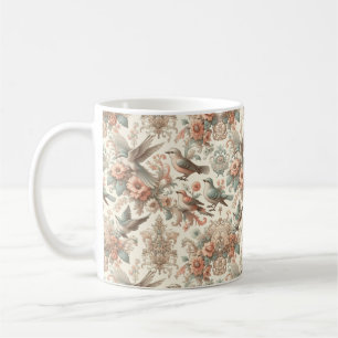 Caneca De Café Aviário Vitoriano: Um Jardim Pastel