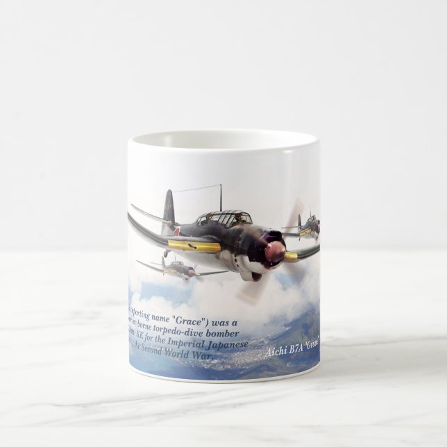 Caneca De Café Aviation Art Mug "Aichi B7A"Grace"" (Centro)