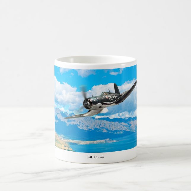 Caneca De Café Aviation Art mug "F4U Corsair" (Centro)