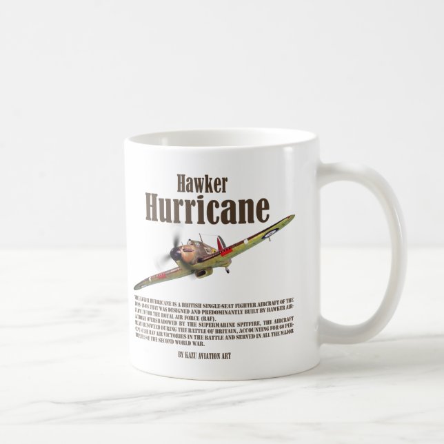 Caneca De Café Aviation Art mug "Hawker Hurricane" (Direita)