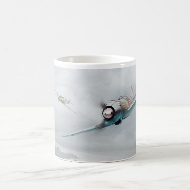 Caneca De Café Aviation art mug "Lavochkin La-5" (Centro)