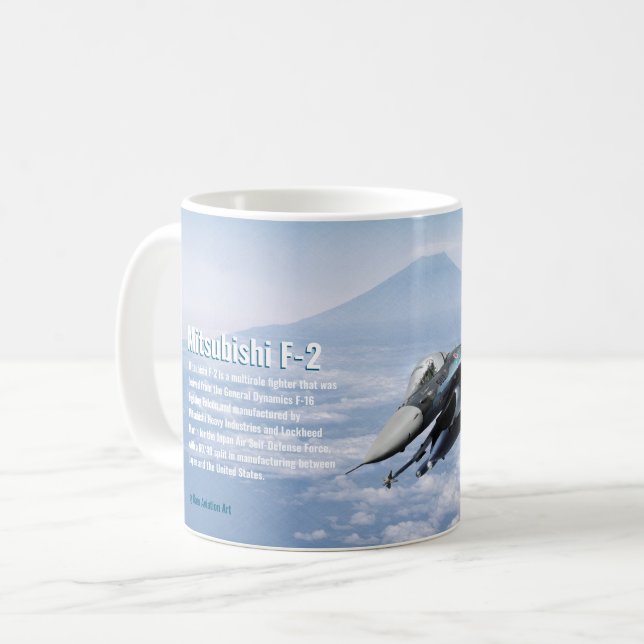 Caneca De Café Aviation Art Mug "Mitsubishi F-2" (Frente Esquerda)