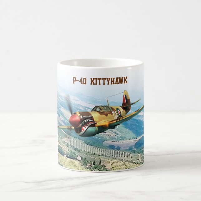 Caneca De Café Aviation Art Mug "P-40  Kittyhawk" (Centro)