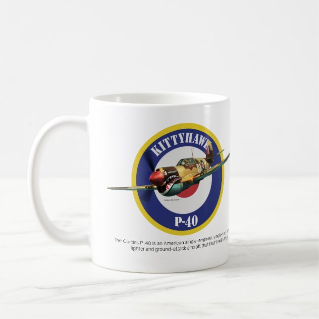 Caneca De Café Aviation Art Mug " P-40 Kittyhawk" (Esquerda)