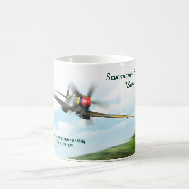 Caneca De Café Aviation Art Mug "Supermarine Spitfire Mk. XVIII" (Centro)