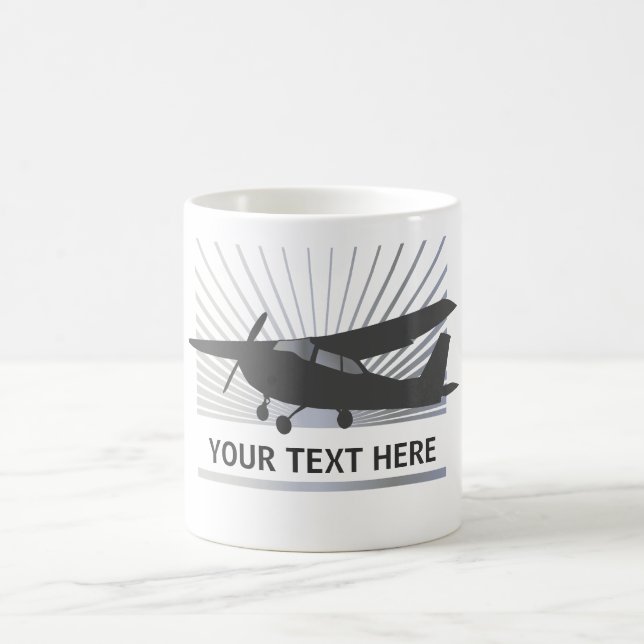 Caneca De Café Aviões altos da asa - texto feito sob encomenda (Centro)
