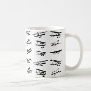 Caneca De Café Aviões antigos, a preto e branco, aviões antigos