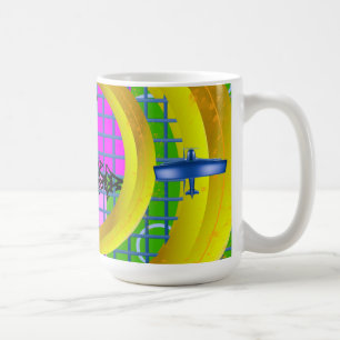 Caneca De Café Aviões Azuis Voadores