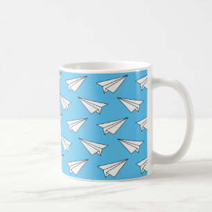 Caneca De Café Aviões de Papel a Cor de Fundo Personalizados