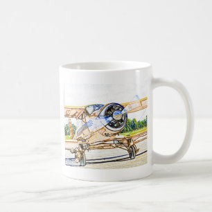 Caneca De Café Aviões do vintage de Beachcraft Staggerwing