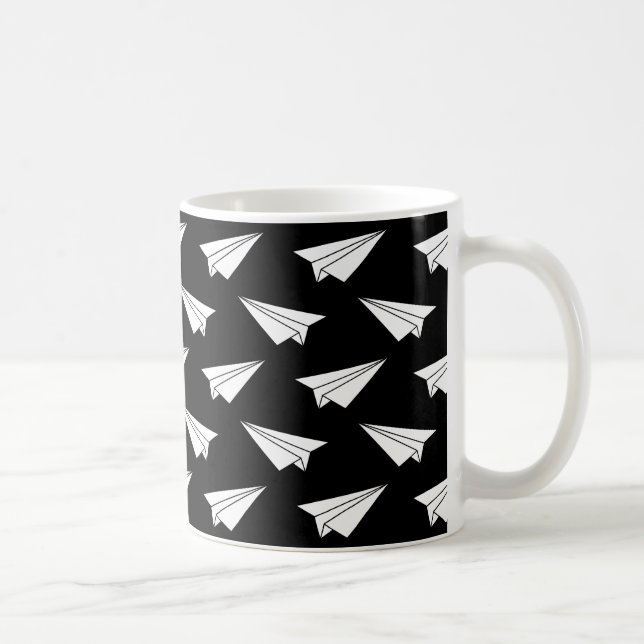 Caneca De Café Aviões Pretos E De Papel Branco (Direita)