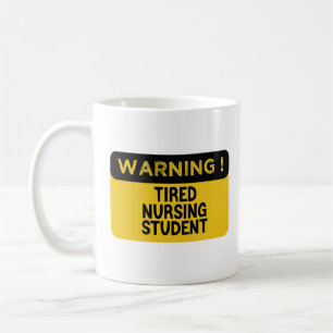 Caneca De Café Aviso ao Enfermeiro Cansado Aluno