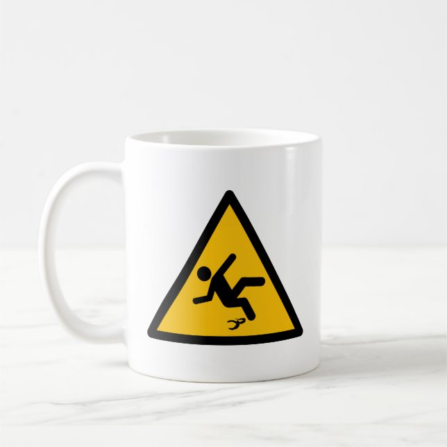 Caneca De Café Aviso Banana Peel Slippery Coffee Mug (Esquerda)