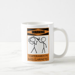 Caneca De Café Aviso Bass Temperamental Clarinetist Coffee Mug