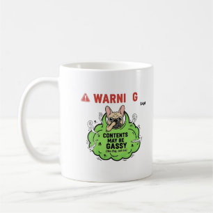 Caneca De Café Aviso Bulldog Francês Gasoso Paródia de Cachorro E