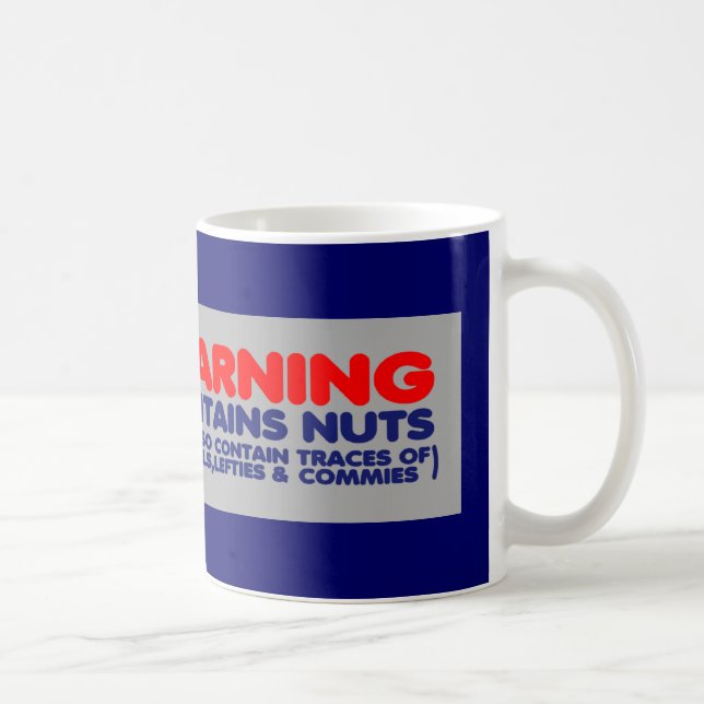 Caneca De Café Aviso-Contem o loucos-anti liberal (Direita)
