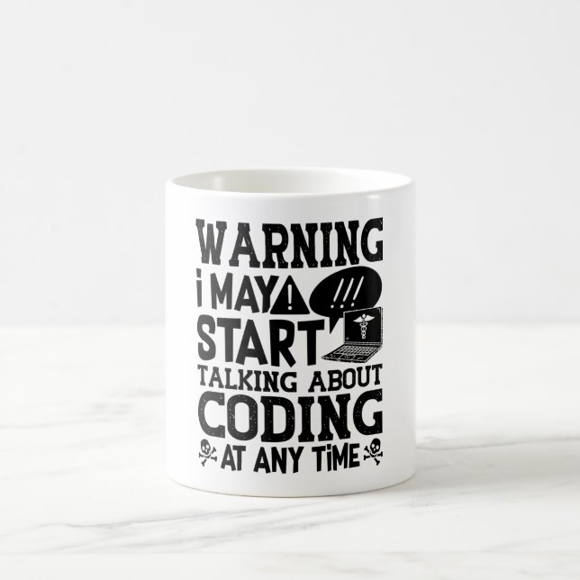 Caneca De Café Aviso de Codificação Médica Posso Começar A Falar (Centro)