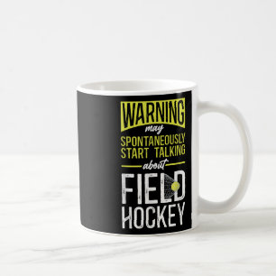 Caneca De Café Aviso de Hóquei em Campo Pode Iniciar Conversa Esp
