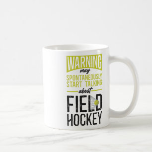 Caneca De Café Aviso de Hóquei em Campo Pode Iniciar Conversa Esp