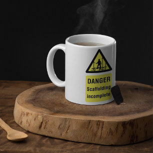 Caneca De Café Aviso de local incompleto do Danger Scaffolding