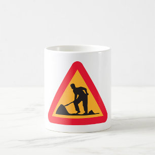 Caneca De Café Aviso de Zona de Construção de Sinalização de Rodo