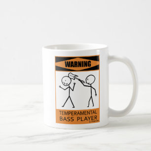 Caneca De Café Aviso do Jogador de Bass Temperamental Mug de Café