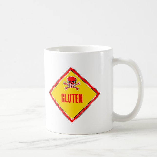 Caneca De Café Aviso do veneno do glúten (Direita)