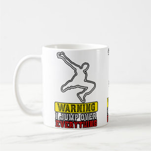 Caneca De Café Aviso Eu Pulo Tudo - Parque de Corrida Livre