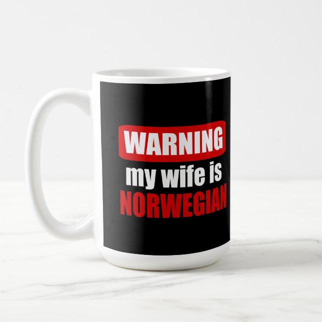 Caneca De Café Aviso minha esposa é norueguesa (Esquerda)