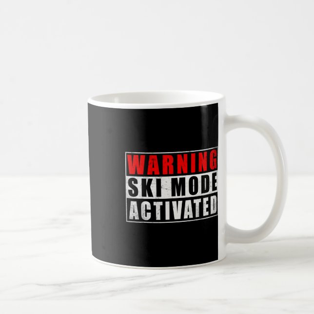 Caneca De Café Aviso Modo Esqui Ativado 1  (Direita)