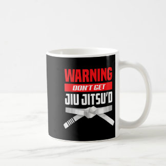 Caneca De Café Aviso Não Fique com Cinturão Branco de Jiu Jitsu