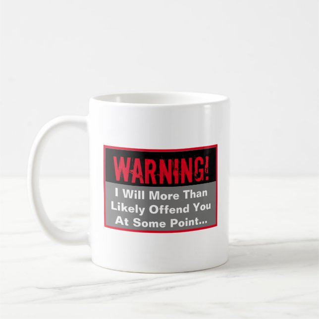 Caneca De Café Aviso Ofensivo Coffee Mug (Esquerda)