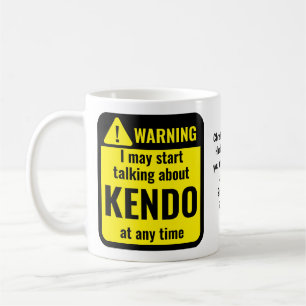 Caneca De Café Aviso Personalizado Divertido de Kendo