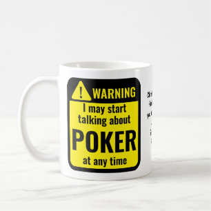 Caneca De Café Aviso Personalizado Divertido de Pôquer
