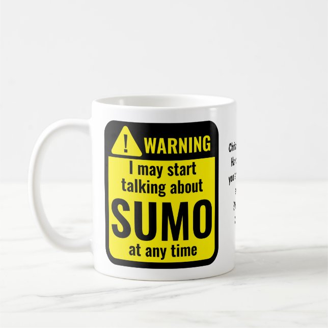 Caneca De Café Aviso Personalizado Divertido Sumo (Esquerda)