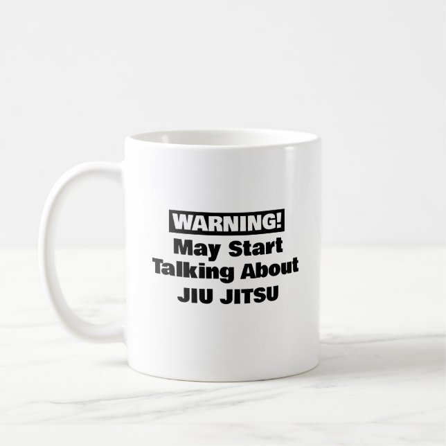 Caneca De Café Aviso Pode Começar A Falar Sobre Jiu Jitsu (Esquerda)