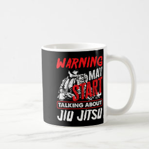 Caneca De Café Aviso Pode Começar a Falar Sobre Jiu Jitsu