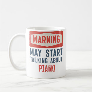 Caneca De Café Aviso Pode Começar a Falar Sobre Piano