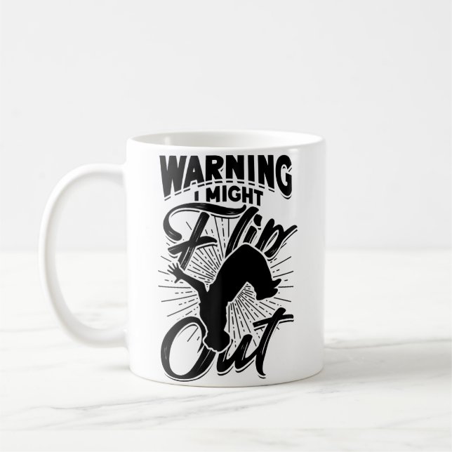 Caneca De Café Aviso que Posso Sair do Controle  Parkour Ginástic (Esquerda)
