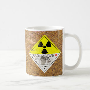 Caneca De Café Aviso! Sinais de Cobalto 60 Cat.3 Corrodados