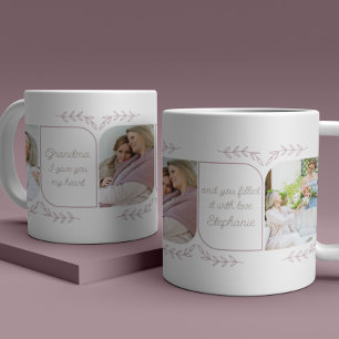 Caneca De Café Avó 3 Foto Vertical Palavras de Amor Feminino