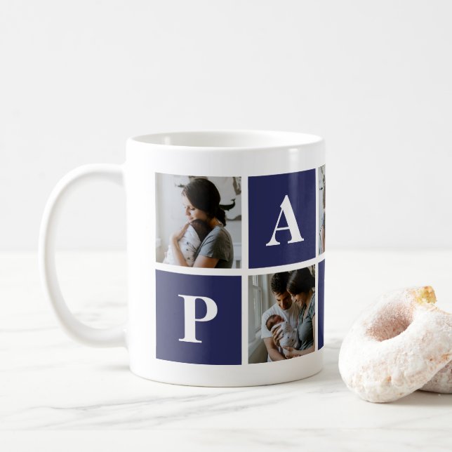 Caneca De Café Avô 5 Foto Colagem Papa Mug (Com Donut)