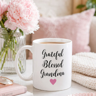 Caneca de Café Avó Abençoada e Grata Personalizada