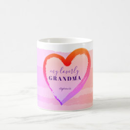 CANECA DE CAFÉ AVÓ ADORÁVEL CORAÇÃO ROSA DOURADO