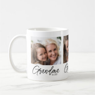 Caneca De Café Avó Ano de Estabelecimento Personalizado com 3 Fot