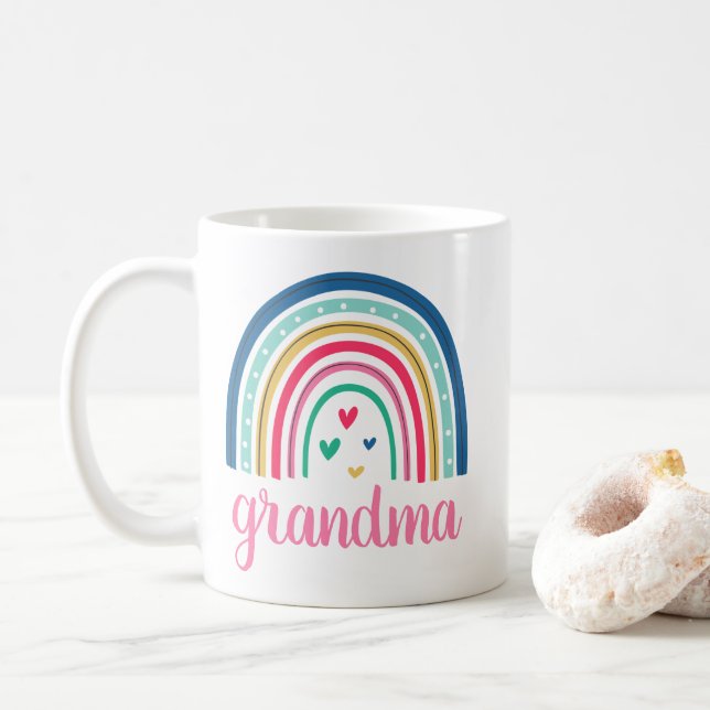Caneca De Café Avó Arco-íris (Com Donut)