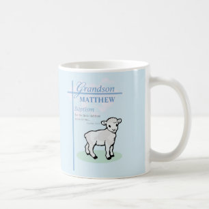 Caneca De Café Avô Baptism Blue Boy Lamb Personalizado